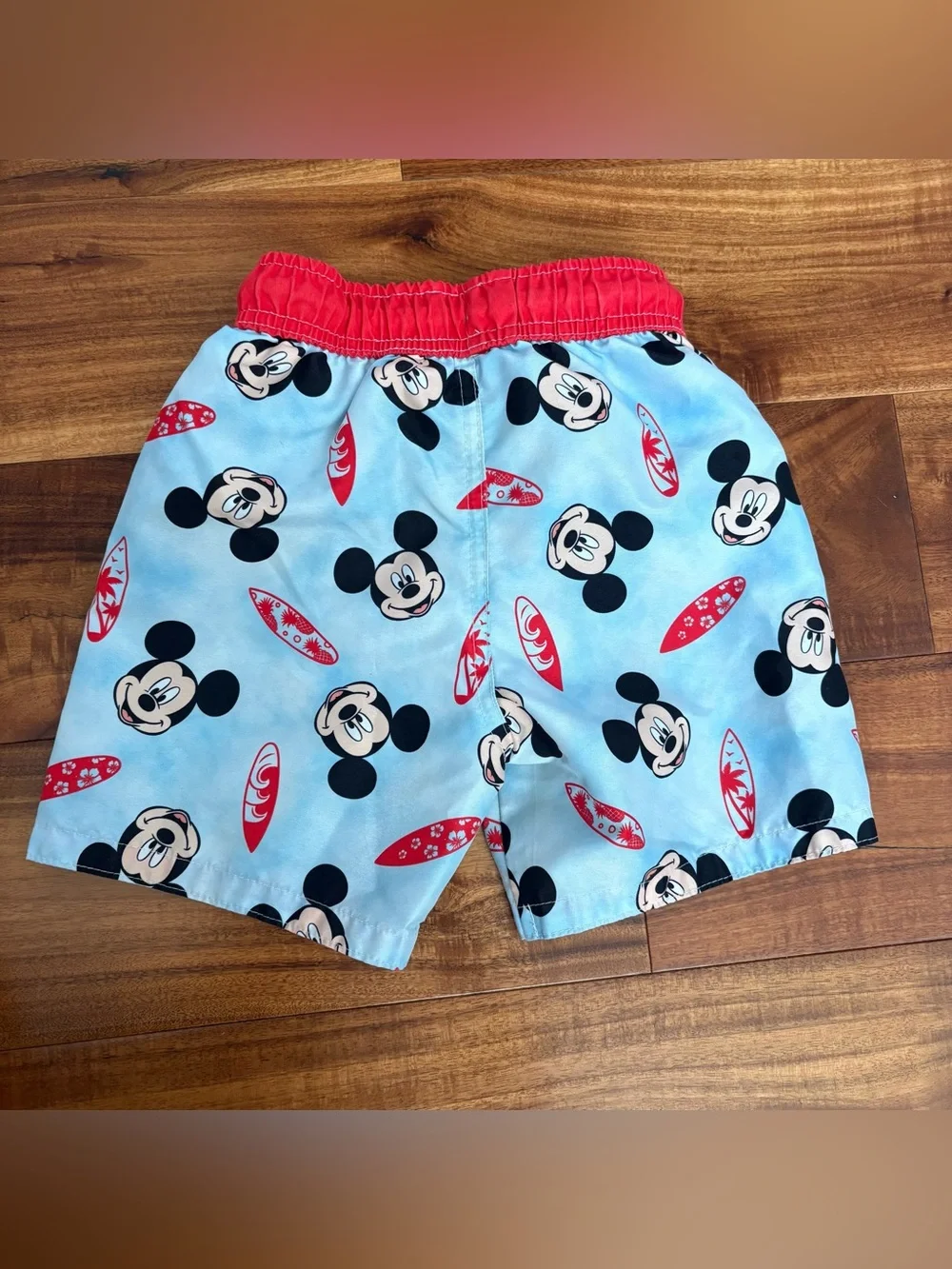 Disney Junior Mickey Mouse Surf Boy Swim Shorts Trunks 3T Blue Red Disneyland